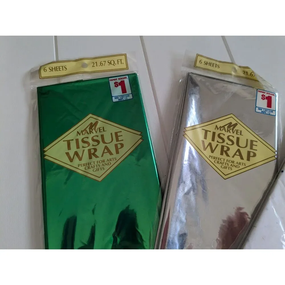 4 Packs Marvel Tissue Wrap - 2 Metallic, 2 Tissue Paper with Metallic Flecks